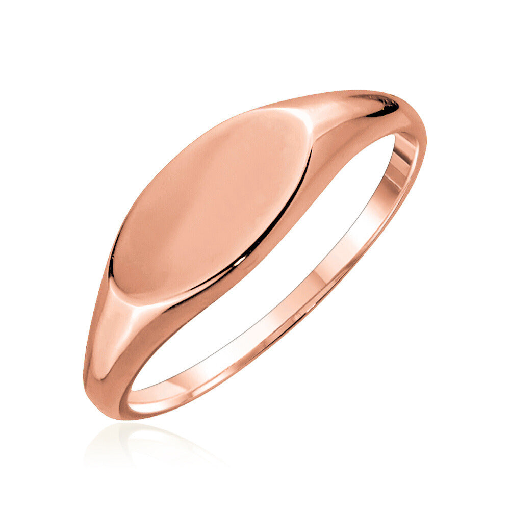 Slim Oval Signet Ring (Engravable)