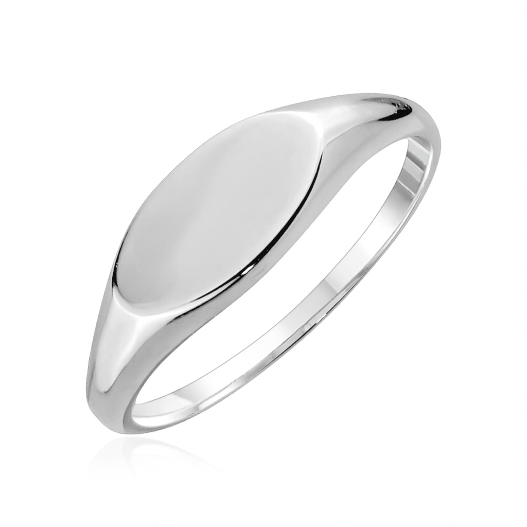 Slim Oval Signet Ring (Engravable)