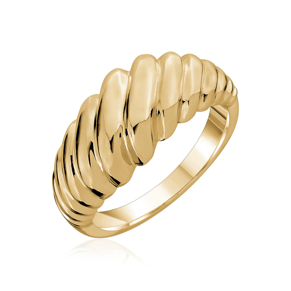 Ribbed Croissant Ring