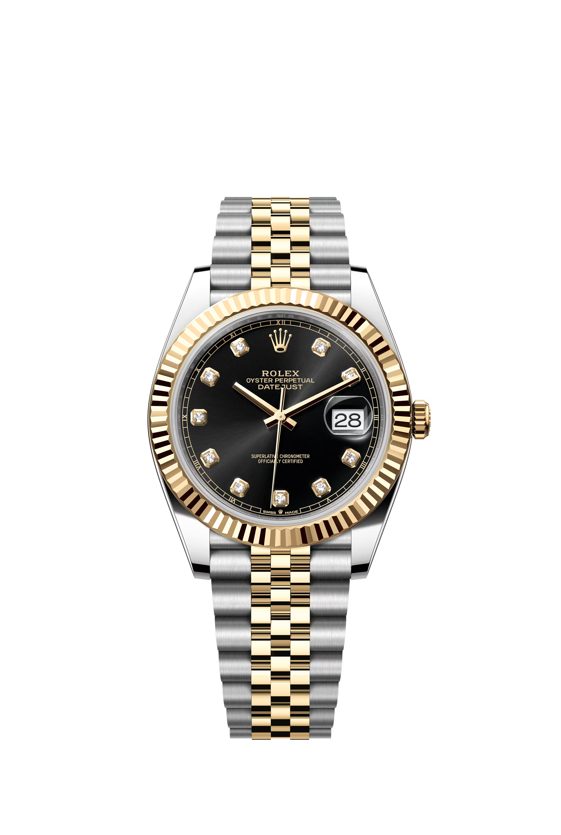 Rolex Datejust 41mm Two Tone Black Diamond Dial Reference 126333